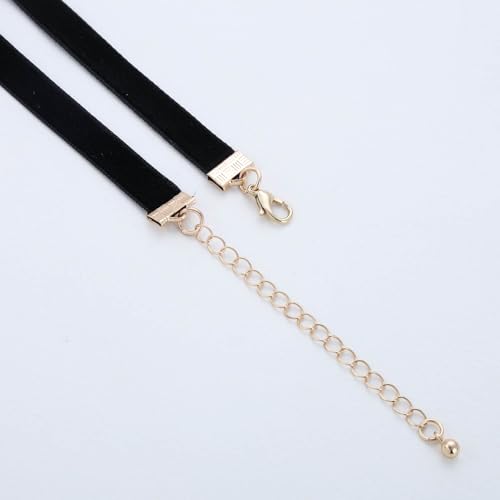 Punk Black Velvet Bow Necklace Black Satin Collar Necklace Bow Tie Choker Necklace Velvet Suede Choker Necklace Jewelry for Women