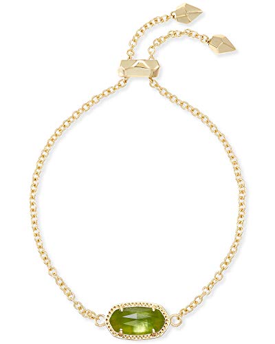 Kendra Scott Elaina Adjustable Chain Bracelet for Women, Fashion Jewelry, Gold-Plated - color: GOLD - PERIDOT ILLUSION