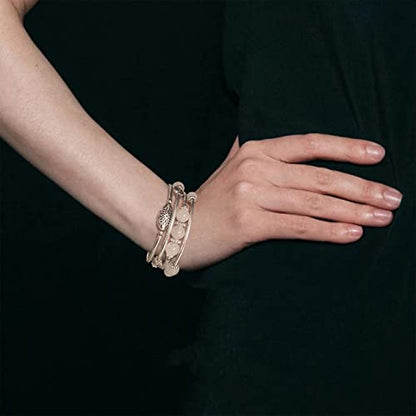 FULU AUTUMN Stackable Beaded Bracelets for Women Boho Wrap Silver Bracelet Layered Fashion Jewelry Gifts for Her - color: 17-White