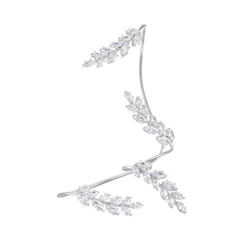 Statement Ring for Women, Silver CZ Hand Palm Multiple Finger Ring Bracelet Unique Leaf Design Full Finger Ring Jewelry Gift for Women Adjustable Size - color: Climb