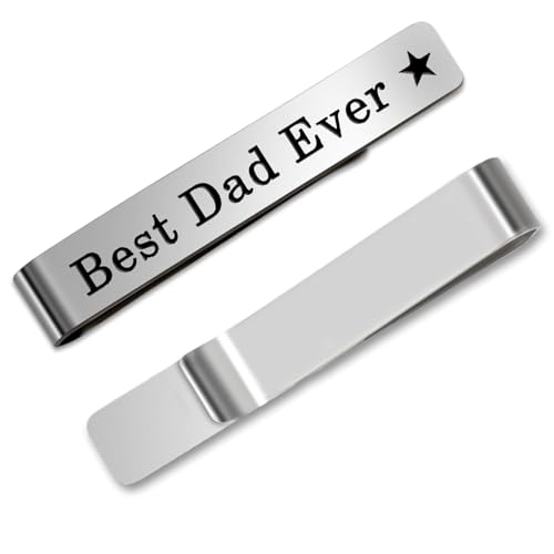 Bicfuiot Father's Day Christmas Birthday Valentines Graduation Gifts for Boyfriend Dad Uncle Grandpa Husband Son,Tie Clips - style: Dad