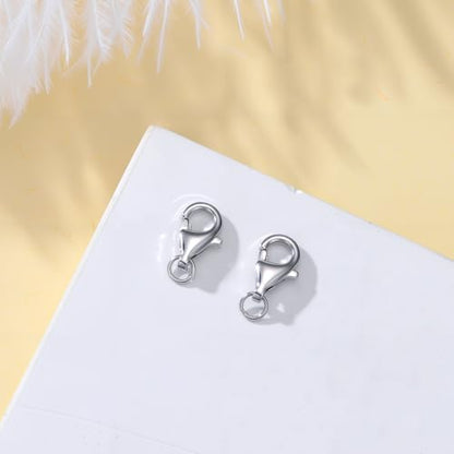 925 Sterling Silver Lobster Clasp for DIY Necklace Bracelet Jewelry Making, Double Spring Clasp with Closed Jump Rings, Necklace Extender Clasp Connector Bracelet Extension (Style 5) - style: Style 5