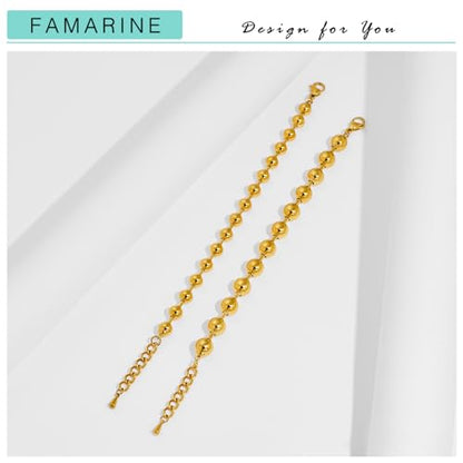 FAMARINE Gold Silver Chunky Bangle Bracelet for Women Men - style: Style G