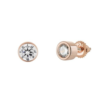 Bolenvi Birthstone Crystal Stud Earrings, 925 Sterling Silver Back Posts, Small Stud Earrings for Women and Men - color: April Diamond Birthstone