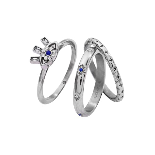 Alex and Ani Evil Eye Rings - style: Stacking Ring, Stainless Silver (Set of 3)