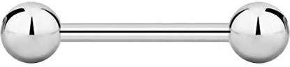 Forbidden Body Jewelry nipple barbell, nipple bars, silver nipplerings piercing Surgical Steel 8g - 18g Straight Barbell Body Jewelry (Sold Individually) - style: 14G 14mm (9/16") 5mm Balls