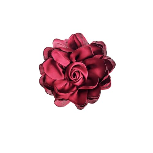 Elegant Large Cloth Flower Brooches Big Camellia Flower Pin for Women Dainty Cloth Fabric Rose Brooches Dress Skirt Scarf Hat Pins Clothing Decoration Accessories - color: Red A