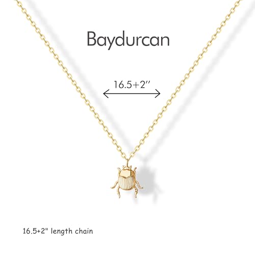 Baydurcan Dainty Gold Necklace for Women Ankh Mom Jesus Sun Star Necklace | 14K Gold Plated Pendant Necklaces Gifts for Friends Sister Mother, Birthday, Christmas, Graduation, Inspirational Gifts - style: Scarab