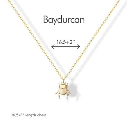 Baydurcan Dainty Gold Necklace for Women Ankh Mom Jesus Sun Star Necklace | 14K Gold Plated Pendant Necklaces Gifts for Friends Sister Mother, Birthday, Christmas, Graduation, Inspirational Gifts - style: Scarab