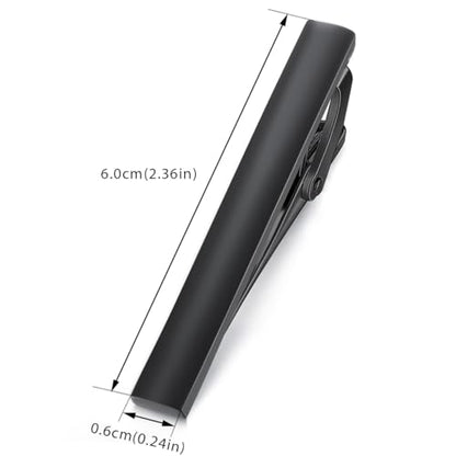 HONEY BEAR 5cm/5.4cm/6cm Mens Tie Clip Bar for Normal Size Steel Business Wedding Gift 1.97"/2.12"/2.36" - style: 6cm Matte Black