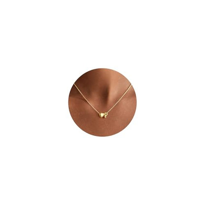 M MOOHAM Heart Initial Necklaces for Women Girls Gifts Letter A-Z Necklace | 14K Gold-Plated, Heart Letter Necklace for Kids Jewelry, Teen Girl Gifts, Initial Necklace, Birthday Gifts for Women Girls - color: P