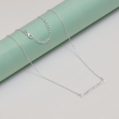 LeCalla 925 Sterling Silver Hammered Necklace for Women | Italian Handmade Hammered Texture Pendant Necklaces | Women's Adjustable Chain Necklace Pendant Jewelry Gift for Her - color: Hammered Bar-20 Inches
