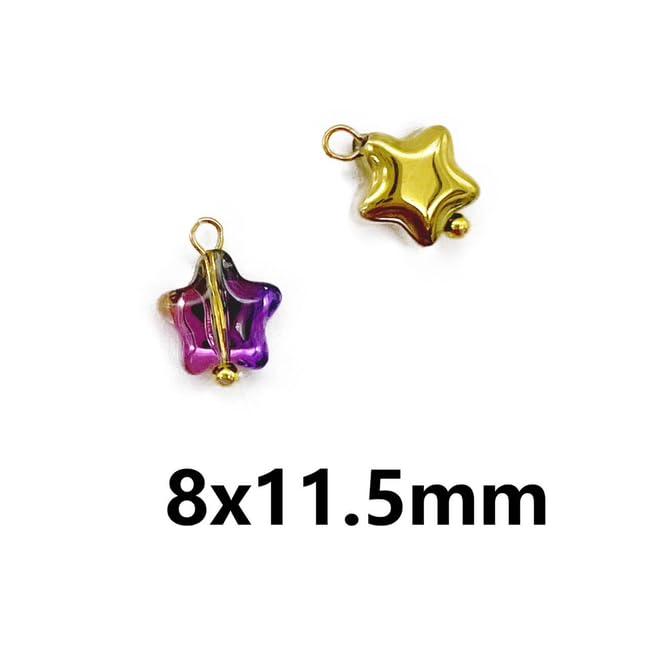 50 Pcs Crystal Glass Pendants for DIY Jewelry Making, AB Color Plated Charms for Bracelet Necklace Earring - style: 50 Pcs-Star