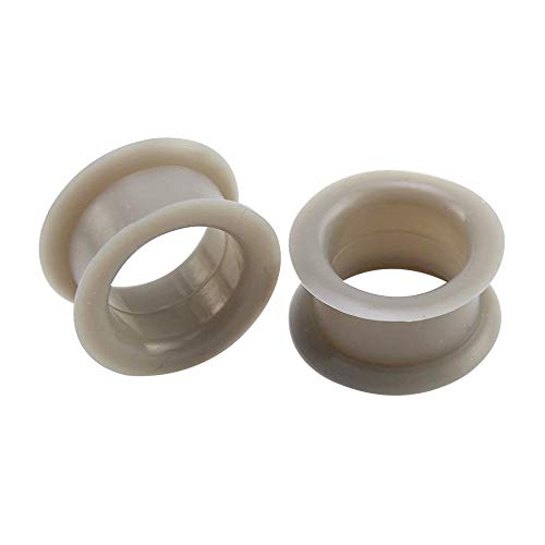 PunkTracker 18 Pairs 3-25mm Acrylic Screw Ear Tunnels | Thick Silicone Double Flared Ear Gauge - style: Gauge=00g(10mm)