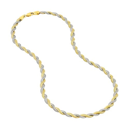 Two-Tone Braided Snake Chain - size: 7.2 Inches