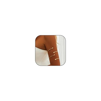 Harry and Henry Arm Cuff Gold Upper Arm Jewelry for Women Adjustable Open Cuff Bangle Bracelets Armband Jewelry Summer Outfits for Women 2026 - color: A：2pcs Teardrop Arm Cuff