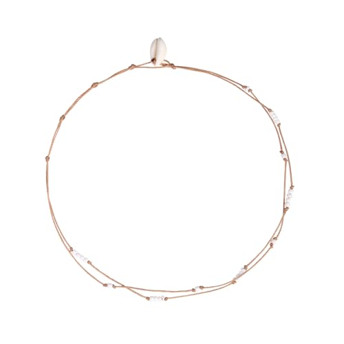 Dainty Boho Beaded Choker Necklace Beach Layered Colorful Bead Necklace Jewelry Gifts for Women - color: White