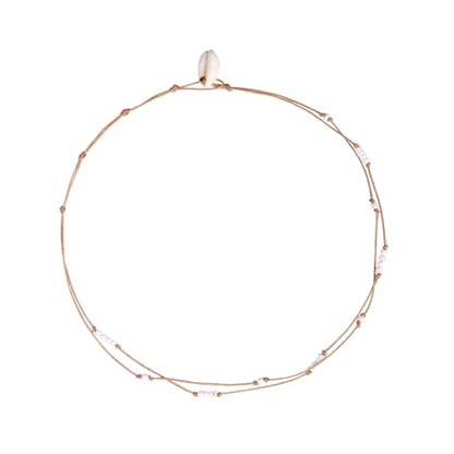 Dainty Boho Beaded Choker Necklace Beach Layered Colorful Bead Necklace Jewelry Gifts for Women - color: White