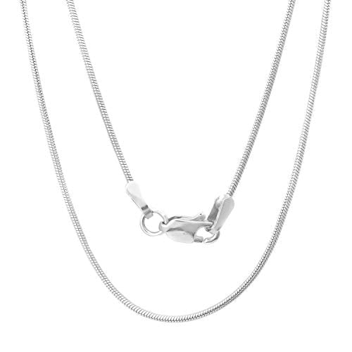 925 Sterling Silver Snake Chain Necklace - 2MM, 3MM, 4MM, 5MM Round Solid Silver Chains - Flexible, Men and Women's Jewelry - Made In Italy - style: 2MM
