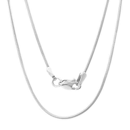 925 Sterling Silver Snake Chain Necklace - 2MM, 3MM, 4MM, 5MM Round Solid Silver Chains - Flexible, Men and Women's Jewelry - Made In Italy - style: 2.5MM