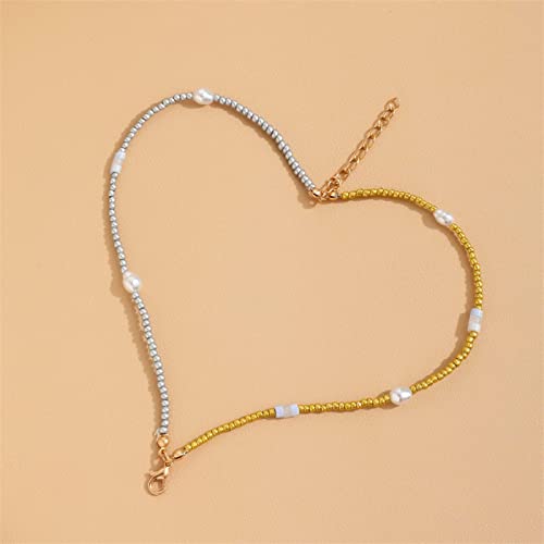 YienDoo Boho Layered Pearl Anklet Bracelet Gold Silver Faux Pearl Ankle Chain Layered Charm Anklet Minimalist Summer Beach Anklet Foot Jewelry Gifts for Women Girls