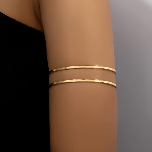 Harry and Henry Arm Cuff Gold Upper Arm Jewelry for Women Adjustable Open Cuff Bangle Bracelets Armband Jewelry Summer Outfits for Women 2026 - color: C:Gold Arm Cuff