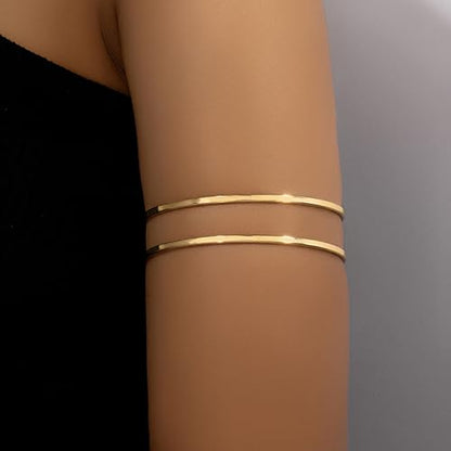 Harry and Henry Arm Cuff Gold Upper Arm Jewelry for Women Adjustable Open Cuff Bangle Bracelets Armband Jewelry Summer Outfits for Women 2026 - color: C:Gold Arm Cuff