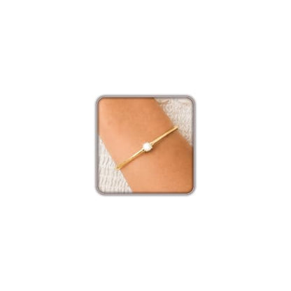 Gold Cuff Bracelets for Women, 14K Gold Plated Dainty Open CZ Cuff Bracelet Adjustable Stackable Open Bangle Bracelet Birthday Jewelry Gift for Her - color: Round CZ-Gold