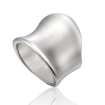 Chunky Rings for Women Gold and Silver Statement Rings Fashion Band Ring Cocktail Costume Jewelry Gift - color: Silver, size: 6