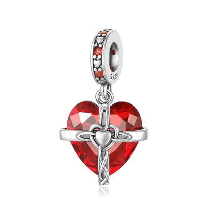 Birthstone Charms 925 Sterling Silver Heart Charms for Bracelets and Necklaces Birthday Day Christmas Gifts For Women - color: A-January