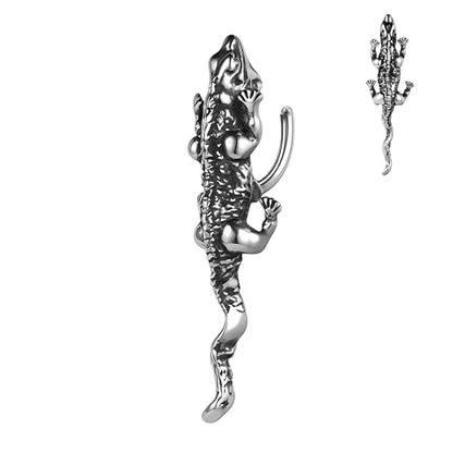 14G Surgical Stainless Steel Dangle Belly Button Rings for Women Belly Ring Dangling Piercing Jewelry CZ Snake lizard Skull Spider bat Halloween Party Punk Rock - style: lizard