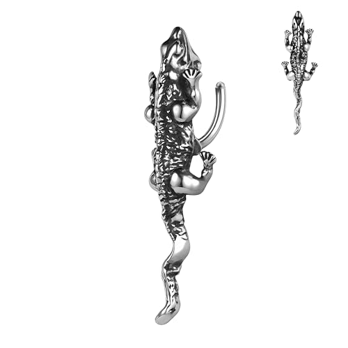14G Surgical Stainless Steel Dangle Belly Button Rings for Women Belly Ring Dangling Piercing Jewelry CZ Snake lizard Skull Spider bat Halloween Party Punk Rock - style: lizard