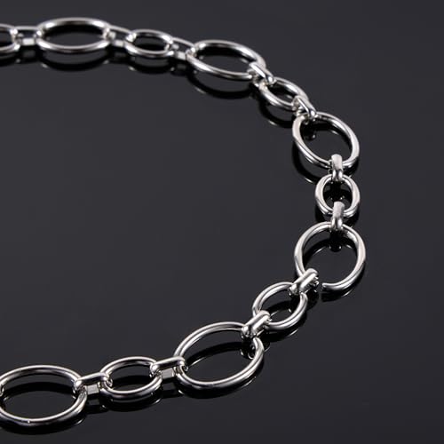 UMAOKANG 2 Meters Stainless Steel Jewelry Making Chains Bulk on Spool Oval Link Chain DIY Decorative Chain - color: Oval Silver