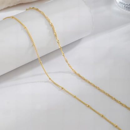 2PCS Gold Silver Waist Chain Adjustable Layered Belly Chain Body Chain Jewelry for Women Sexy Bikini Beach Boho Pearl Beaded Cuban Satellite Waist Chains - style: 2PCS-GD-Twisted rope+Satellite chain