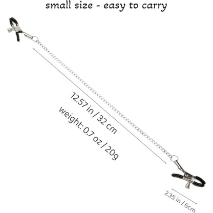 Body Chain Body Clamps with Chain Adjustable Body Ring Body Clamps Stainless Steel Body Clip Body Clip Non-Piercing Chain Non Piercing Body Jewelry for Women Men (Black) - color: Black