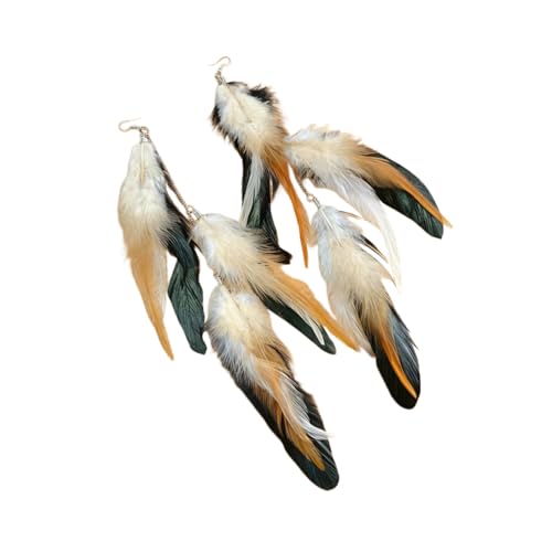 Boho Colorful Feather Dangle Earrings Handmade Beads Taseel Fashion Earrings for Women - color: Taseel B