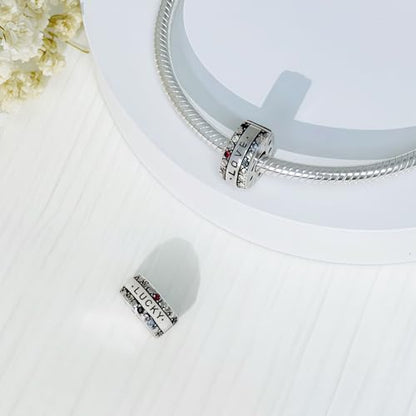 925 Sterling Silver Openable Clip Spacer Bead Fits Pandora Bracelet | Hypoallergenic Clip Stopper Charm, Star Clover Butterfly Floral Mom Heart Paved Zircon Gift for DIY Charm Bracelet Jewelry - color: LOVE Engraved Heart