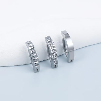 Vsnnsns 14G Clicker Belly Button Ring Piercing Jewelry 316L Stainless Surgical Steel Diamond CZ Navel Rings Clear CZ Clip Belly Button Ring Piercing Jewelry for Women Men 14 Gauge 10MM 12MM - color: 12MM-Silver