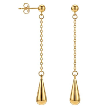 Gold Plated Dangle Earrings Dainty Silver Drop Earring Trendy Long Dangling Wedding Bridesmaid Hoop Diamond Crystal Cute Earring Prom Jewelry Graduation Gifts for Women - color: gold 4