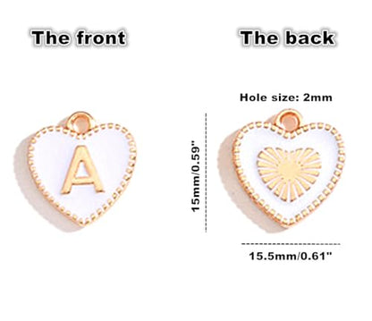 104pcs Alphabet Letter Charms,Initial A-Z Alphabet Enamel Letters Charm Pendant Bead for DIY Personalized Jewelry Making Findings