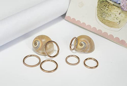 16G 18G 6mm 8mm 10mm Hinged Clicker Segment CZ Twisted Clicker Nose Rings Hoop Helix Cartilage Daith Tragus Sleeper Earrings Body Piercing for Women Men - style: 16G - 10mm - 3Pcs Rose Gold