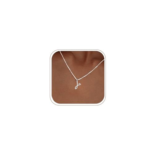 Initial Necklaces for Women Trendy, Dainty Silver Letter Necklace Cute Pendant Choker Name Necklace Personalized Costume Monogram Silver Jewelry Necklace for Women Valentines Gifts - color: Silver, style: J