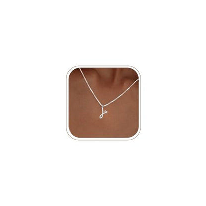 Initial Necklaces for Women Trendy, Dainty Silver Letter Necklace Cute Pendant Choker Name Necklace Personalized Costume Monogram Silver Jewelry Necklace for Women Valentines Gifts - color: Silver, style: J