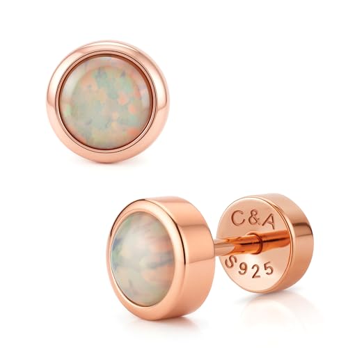 CHIC & ARTSY 18K Gold Plated Solid 925 Sterling Silver Flat Back Earrings for Women Multiple Piercings Screw Back Earrings Cartilage Hypoallergenic Jewelry - style: 925 Silver Flat Back #17