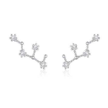 925 Sterling Silver CZ Horoscope Zodiac 12 Constellation Astrology Ear Crawler Post Earrings Gift for Mom Women Mothers Day/Valentines Day/Birthday/Christmas/Anniversary - style: Virgo (Aug 23 - Sep 22)