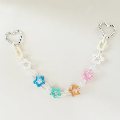 Colorful Acrylic Pants Pocket Chain Hip Hop Jeans Chain,Acrylic Chain Strap for Purse Handbag Diy Accessory - style: Clear Star
