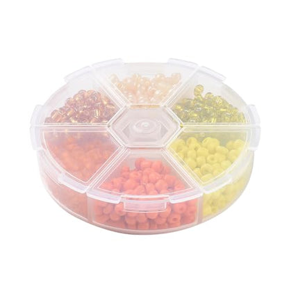 1Box 6/0 Glass Seed Beads 4mm Small Beads Round Loose Spacer Bead for DIY Friendship Bracelet Necklace Earring Summer Jewelry Making Phone Starp Craft Supplies Hole: 1~1.5mm About 600pcs/box Yellow - color: Yellow-4mm