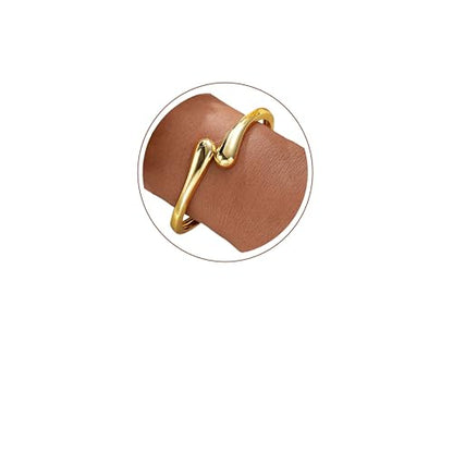 Gold Bracelets for Women Trendy Silver Bangle Cuff Bracelet Jewelry Gifts | Adjustable Size, 14K Gold Plated Chunky Bracelet - color: Gold
