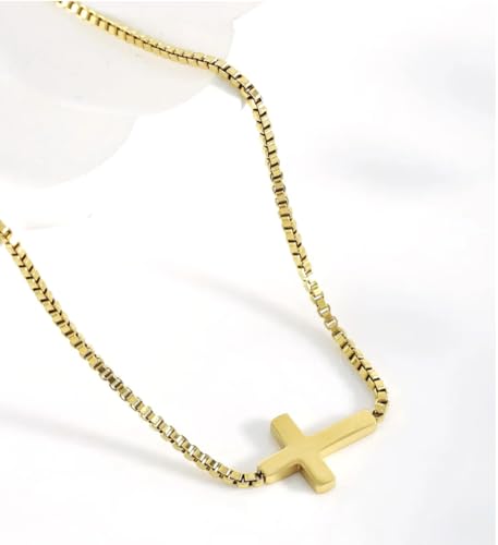 LA Signora Women's Necklaces, Choker Necklace,Women's Jewelry,18K Gold Necklace For Women,Sweatproof Non Tarnish Chain Necklaces,Trendy Gold necklace, Delicate Gold Necklace, Dainty Gold Chain - style: Cross Pendant Necklace