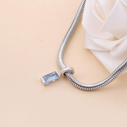 Helonley Birthstone Charms for Charms Bracelet: Birth Stone Charms | 925 Sterling Silver Birth Stone Bead Charms for Bracelets and Necklaces, Christmas Birthday Gifts for Mom and Wife - color: Mar.
